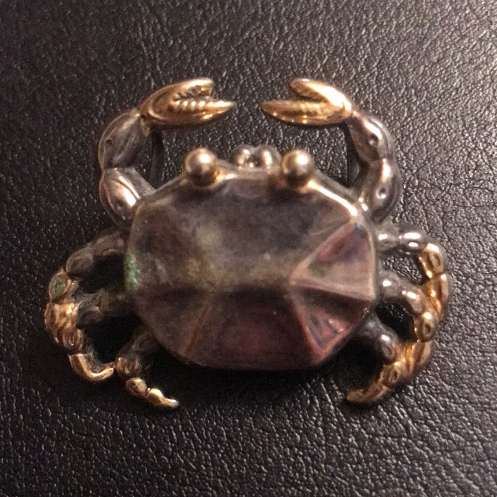 Vintage Crab  🦀 brooch / pendant mixed metal